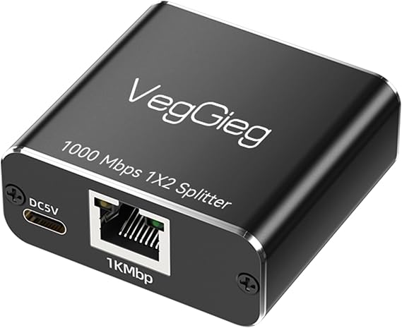 VegGieg 1 Giriş 2 Çıkış RJ45 Gigabit Ethernet Çoklayıcı Splitter Adaptör