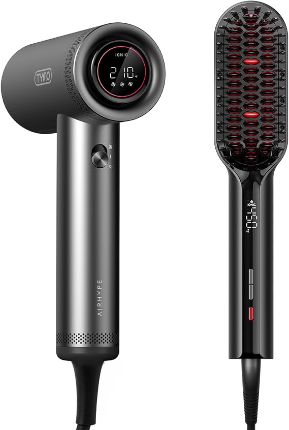 TYMO Hair Dryer + TYMO Ionic Compact Hair Straightener Brush