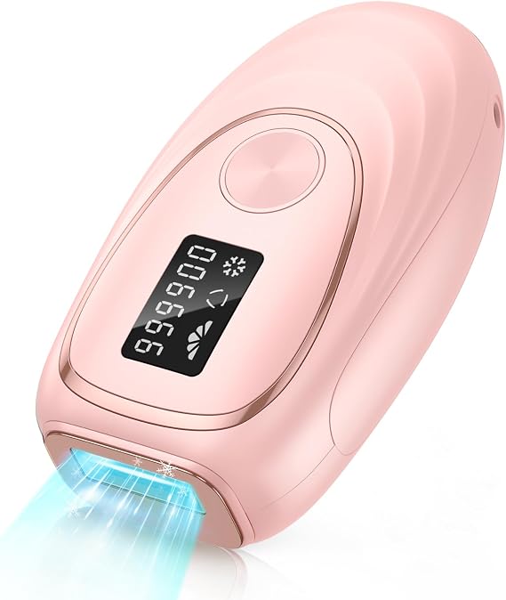 Haarlosy IPL Laser Hair Removal Device for Women Men Ice Cooling Painless | Full Body Use At Home, Upper Lip, Bikini Line, Underarm, Arm, Leg, 5 Levels, Auto & Manual Mode, 999,900 Flash