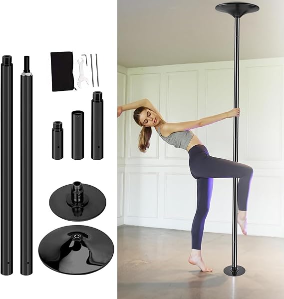 BABYCE Professional Dancing Pole Heavy Duty Stripper Dancing Pole Set, Removable Steel Pole for Home Fitness, Workout Equipment 45mm Spinning Rod Height Adjustable