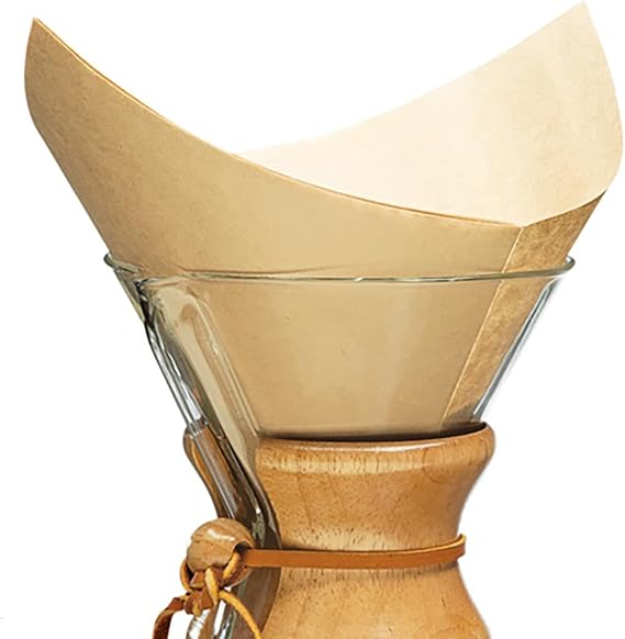 Chemex Bonded Filter - Natural Square - 100 ct - Exclusive Packaging | Unbleached Oxygen-Cleansed Paper, 20-30% Thicker, Eco-Friendly, Fits All Except CM-1