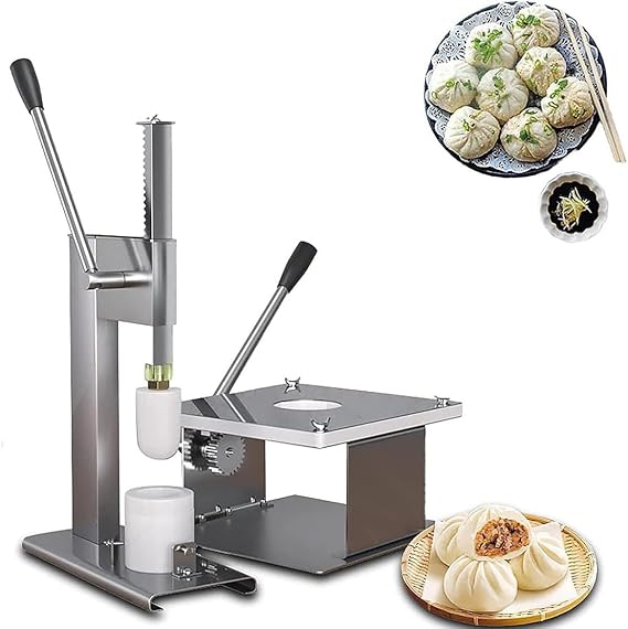 NYMFEA Bun Making Machine, Manual Bun Maker,Stainless Steel Steamed Stuffed Bun Making Mold, 400-500 PCS/H, Baozi Cooking Tool Sets for Restaurant Home and Commercial,3PiecesofMold