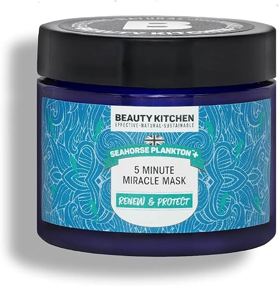Beauty Kitchen - Seahorse Plankton + 5 Minute Miracle Mask 60ml - Hydrating Facial Mask - Removes Impurities, Removes Redness & Promotes Collagen - Vegan/Cruelty Free