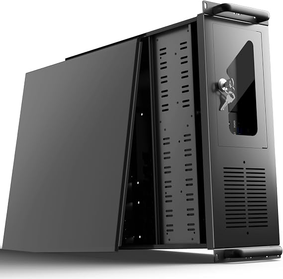 4U Rackmount Server Case, 7 PCI Slots, Drive Bays, USB 3.0 | Lockable Front Panel, 2X USB 3.0, Supports ATX, Micro-ATX, Mini-ITX, Ideal for Data Center & Gaming Rackmount