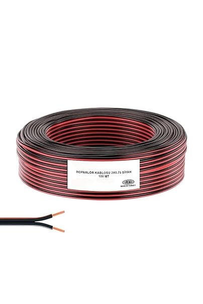TAM 100 Metre Hoparlör ve Elektrik Kablosu 2x0.75 mm - Siyah