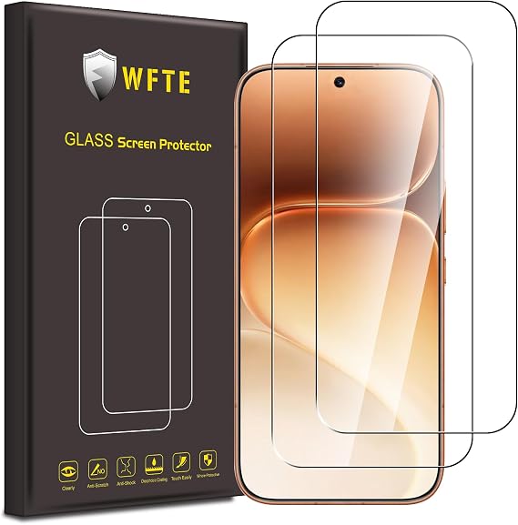 WFTE 2-Pack Tempered Glass for HONOR 600/HONOR 600 Pro 5G Screen Protector,9H Hardness,Anti-Scratch,Anti-Fingerprint,Bubble-Free,HD Clear,Premium Protective Film for HONOR 600 5G,Case Friendly