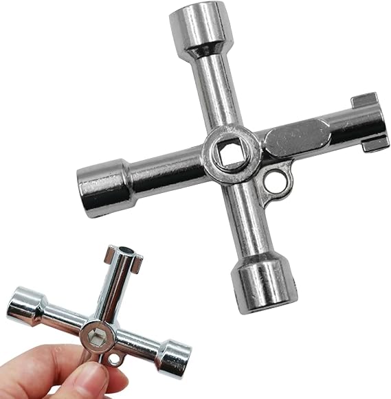 Panel Key,Utility Key,Cabinet Key,4 Way Multifunction Utility Key,Radiator and Meter Cupboard Keys,Triangle,Square,Panel Key for Cupboard,Suitable for Use in Cabinets, Water,Gas,Electric and Piping