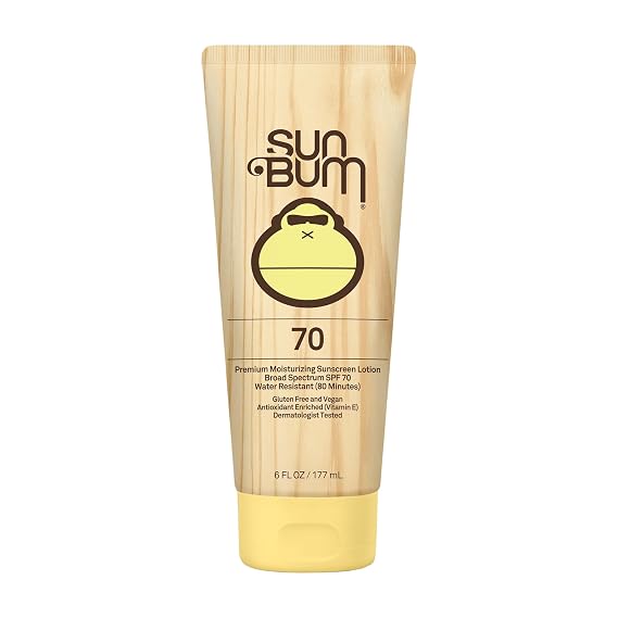 Sun Bum Original Moisturizing Sunscreen SPF 70 Lotion - Broad Spectrum UVA/UVB - Water Resistant & Non-Greasy Protection, Paraben Free, Gluten Free - SPF 70 - 6 oz. Bottle - 1 Count