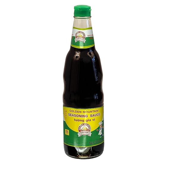 Golden Mountain - Thai Seasoning Soy Sauce - No preservatives and MSG - 20 Fl Oz. (600 Ml) - Green Cap (Pack of 1)
