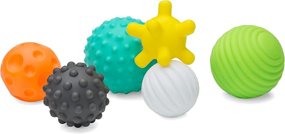 Infantino Textured Multi Ball Set, Sensory Toy, 6-Piece, 6+ Months