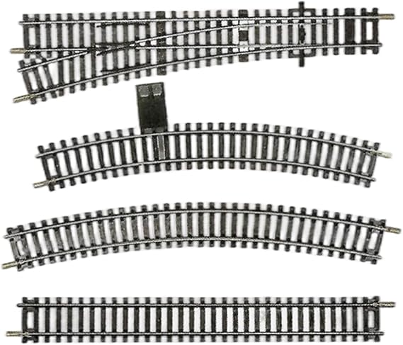 Model Train Track Set,Multi-Spec Straight and Curved Rails for Railroad