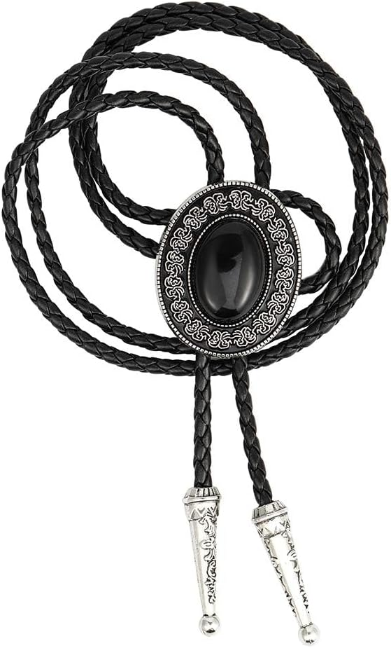 HUABOLA CALYN Bolo tie, Handmade Round Shape Western Cowboy Bola Tie