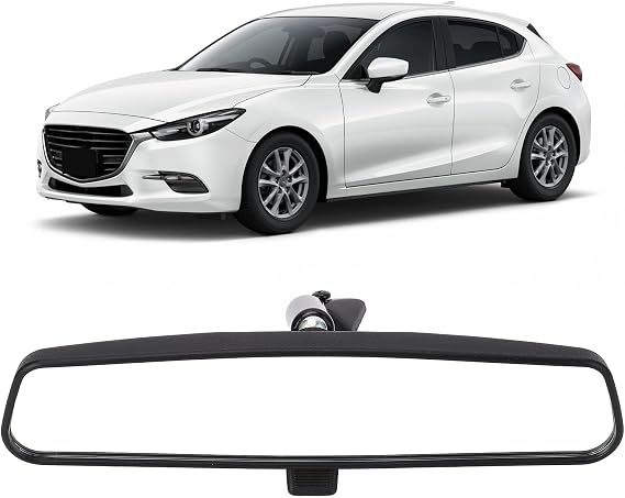 ciciglow Rear View Mirror for 3 CX-3 CX-5 MX-5, KD53-69-220B, Interior Center, Rectangular, Convex, Enhanced Visibility, Mount, Glass ABS Material