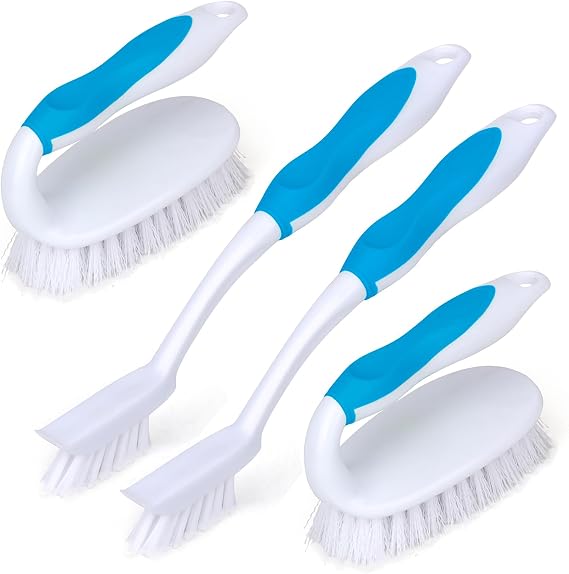 Scrub Brush Set, 4 Pack Deep Cleaning Brush Kit, Blue