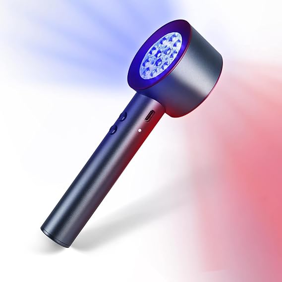 UTK Rechargeable Handheld Dual-Sided Red and Blue Light Therapy Device