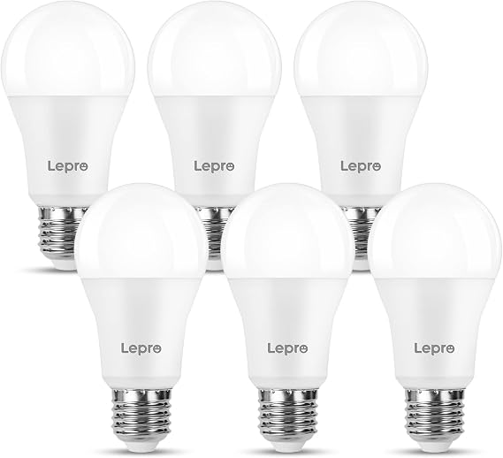 Lepro E27 Screw Bulb, 13W = 100W, 1520lm Cool White 6500K, Pack of 6 [Energy Class E]