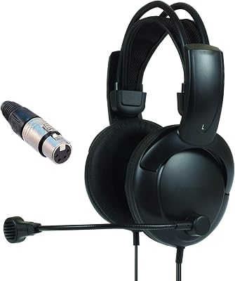 Clearcom Double Muff Intercom Headphones with Female XLR Four pin Connector
