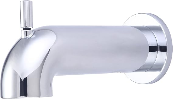 Olympia Faucets OP-640063 Extended 7" Combo Diverter Tub Spout in Polished Chrome