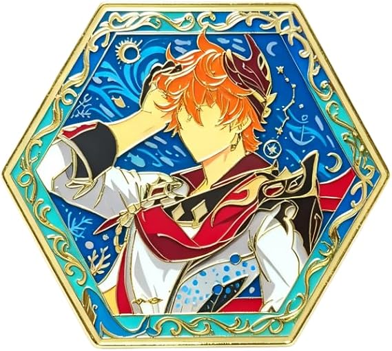 1PC Genshin impact peripheral Badge Hexagon cute Cartoon alloy Badge accessories for fans