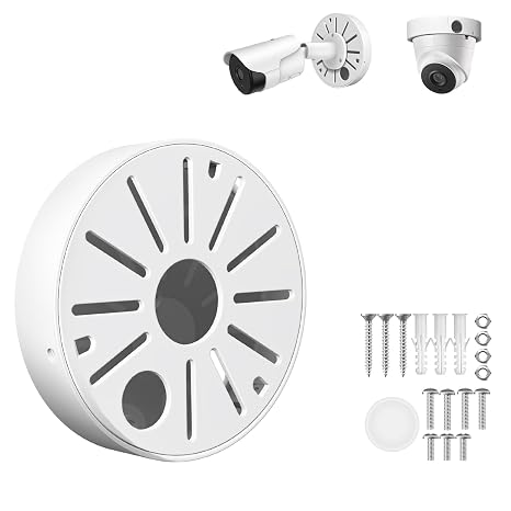 ZT-NET Universal Security Camera Junction Box Aluminum Alloy Bracket Hide Cable Junction Mounting Box Wall Ceiling Mount for CCTV Camera Indoor Cable Management