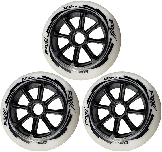 85 Pu 125mm * 24mm Inline Speed Roller Skate Wheels SHR Wheel Skates Racing Wheels Ruedas for Indoor Outdoor Wave Board Caster Board Street Surf (Pack of 3 Wheels)
