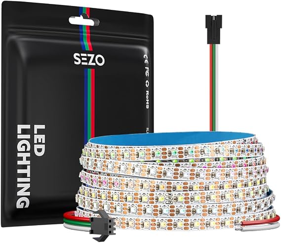 SEZO WS2812B IC 5mm Ultra Narrow RGB LED Strip 2020SMD 13.1FT