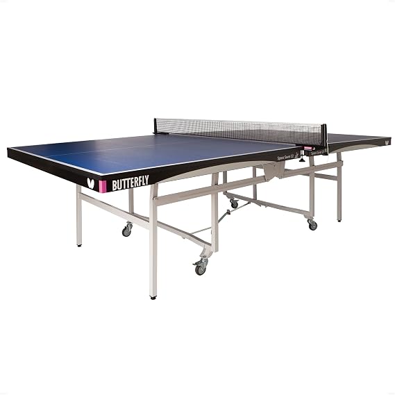 Butterfly Space Saver 22 Ping Pong TableIndoor Rollaway Game TableITTF Approved Table Tennis Table for Tournaments, Clubs, Or HomesProfessional Ping Pong Net IncludedCompact Storage