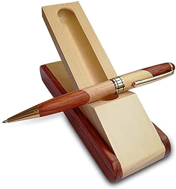 Luxury Wooden Ballpoint Pen Gift Set Nice Fancy Writing Pens for Men Women | Ball Point Pen Journal Handwriting Pens New Job Gifts for Graduation Teacher Pen Case Box Display and Gel Black Ink Refills
