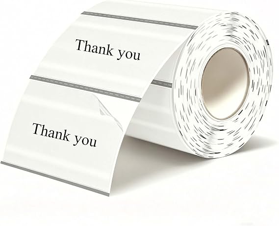 3 X 2 Inch Transparent Thermal Labels, Self-Adhesive Rectangle Stickers Vinyl Waterproof Clear Thermal Labels for Name Tag DIY Logo Design,300 Pcs/1 Roll