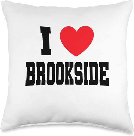 I Love Brookside Throw Pillow, 16x16, Multicolor