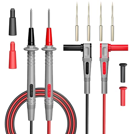 Goupchn Silicone Multimeter Test Leads Kit with 4PCS Gold-Plated Probes