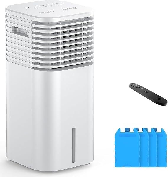 24" Windowless Portable Air Conditioner, 15H Timer & 120Oscillation, 3-IN-1 Portable AC Unit with Remote, 2-Gal Tank, 3 Modes & 3 Speeds, Ultra-Quiet Ventless Swamp Cooler for Room Home Office