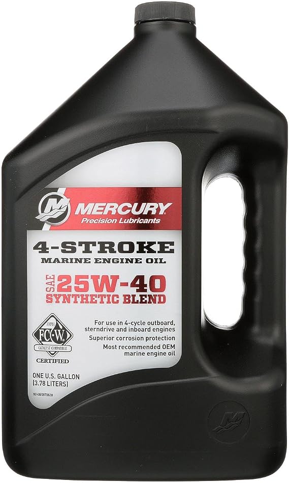 Mercury 25W-40 4-Stroke Synthetic Blend Marine Engine Oil, 1 Gallon - 8M0078630