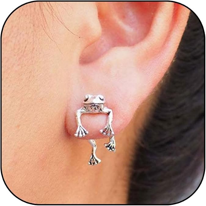 YANCHUN 6 Pairs Cute Animal Bite Earrings for Women 3D Clay Earrings Animal Cartoon Biting Ears Stud Earrings Jewelry Gifts