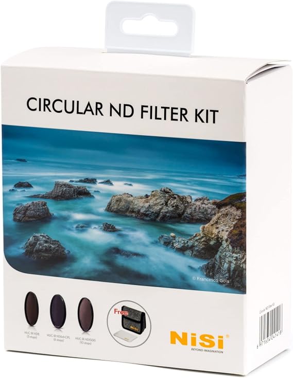NiSi 67mm Circular ND Filter Kit, ND8 ND64+CPL ND1000 | Includes 3/6/10 Stop ND Filters, 4-Pocket Case & Cleaning Cloth for Long Exposure Photography