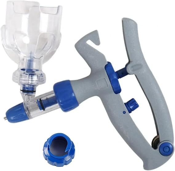 Auto Injector Syringe, Auto Injector Syringe Goat Gun, 5ml Cattle Syringe Gun with Bottle Insertion Continuous Adjustable Accurate Livestock Syringe Gun for Goat Pig Cow, Goat Gun
