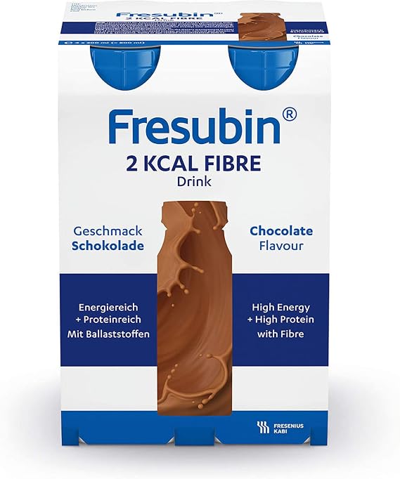 Fresenius Kabi FRESUBIN 2 KCAL Fibre Drink Chocolate Drinks Flask 200 ml Pack of 1 x 2.75 kg x 4)