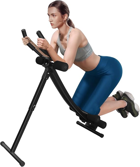 Ab Workout Equipment, Adjustable Ab Machine Full Body Workout for Home Gym, Strength Training Exercise Equipment for Body Shaping Foldable Waist Trainer Suitable for Beginner Max 440LBS
