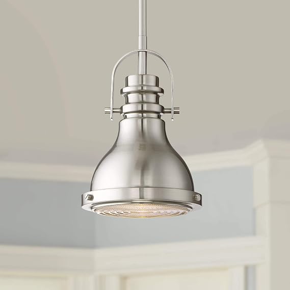 Verndale 6 1/2" Wide Brushed Nickel Industrial Mini Pendant Light Fixture