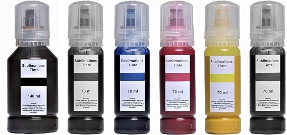 Inkpro 490 ml Sublimation Ink Compatible with Epson Ecotank 114 for EcoTank ET-8500 ET-8550-140 ml Black + 70 ml Each Photo-Black Cyan Magenta Yellow Grey