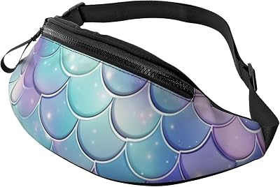 Fanny Pack Waist Bag Pack Adjustable Hip Bum Bag Mermaid Scales Crossbody Bags Belt Bag for Men Women