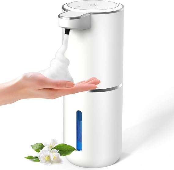 Automatic Soap Dispenser Touchless, USB Rechargeable Automatic Foaming Soap Dispenser, 12.8oz/380mL, 4 Level Adjustable, 1500mAh Smart Wall Mounted for Bathroom Kitchen Dish/Hand Soap