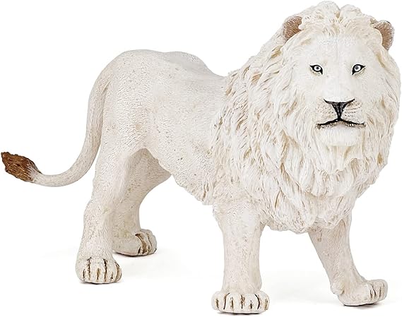 Papo - Realistic White Lion Figure Toy for Kids - Ages 3+ Wild Life Collection - Educational Play Wildlife Discovery - Gift Idea Toy for Girls and Boys - 5.7 In X 1.9 In X 3.2 In
