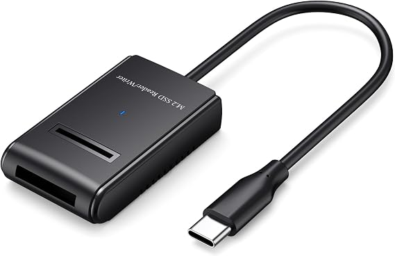 M.2 NVMe SATA SSD Enclosure, USB to NVMe Adapter USB 3.2 Gen 2 10Gbps Type C External M.2 SSD Reader, Support M Key & B+M Key SSD, Fit 2230 2242 2260 2280 22110
