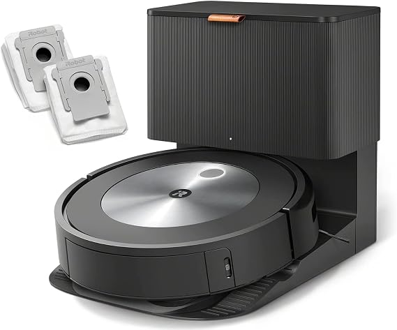 iRobot Roomba j7+ (7550) Robot Vacuum Bundle with Automatic Dirt Disposal - Wi-Fi Connected, Smart Mapping, Ideal for Pet Hair (+2 AllergenLock Dirt Disposal Bags)
