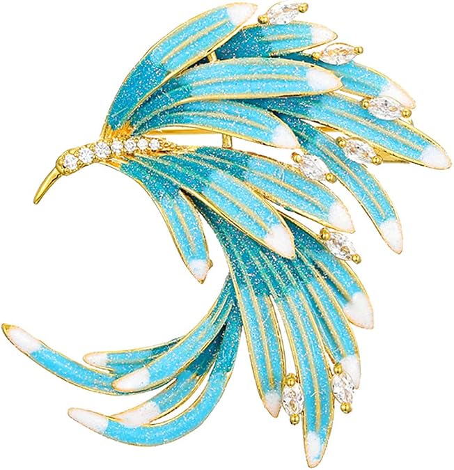 Merdia Phoenix Fashion Brooches, Gradient Phoenix Tail Brooch Pins, Phoenix Feather Tail Brooch Elegant Clothing Accessories Scarf | Hat Pins