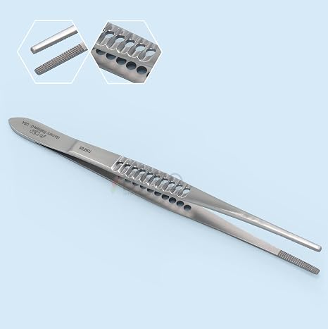 Thumb Dressing Tissue Forceps Serrated Tips 6" Dissecting Tweezers