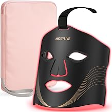 MICEYLIVE Red Light Therapy Mask for Face, 6 Modes Portable Led Face Mask Light Therapy with Remote, Time Adjustment, Near-Infrared Skin Tightening Device at Home & Travel Skincare, 400 LEDs