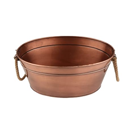 G.E.T. BT-1712-ACPR Copper Beverage Tub with Rope Handles, 3 Gallon