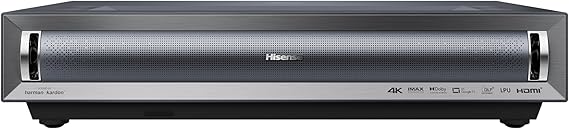 Hisense PX3-PRO Laser Cinema Triple Laser Ultra Short Throw Home Theater Projector, 80"~150", 4K UHD, Dolby Vision & Atmos, HDR10+, IMAX Enhanced, 3000 ANSI Lumens, Google TV